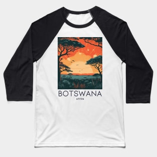 A Vintage Travel Illustration of Botswana - Africa Baseball T-Shirt